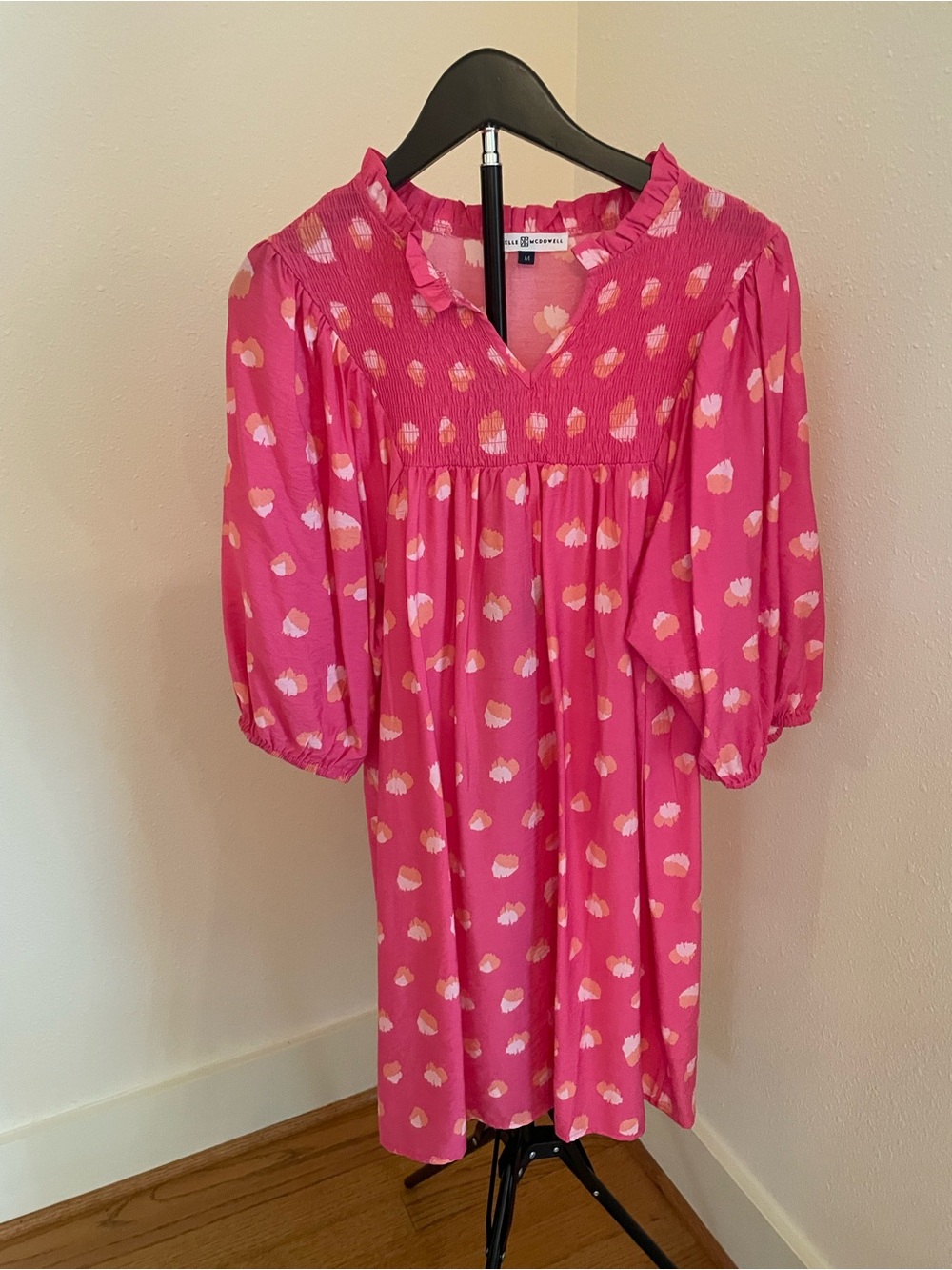 Michelle McDowell Pink Smocked Dress M